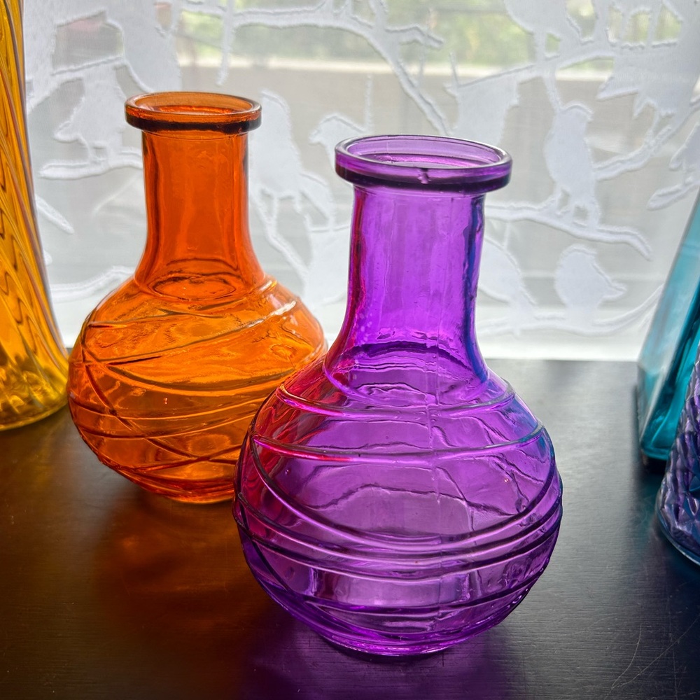 Decorative , purple bottle/vase  6”
